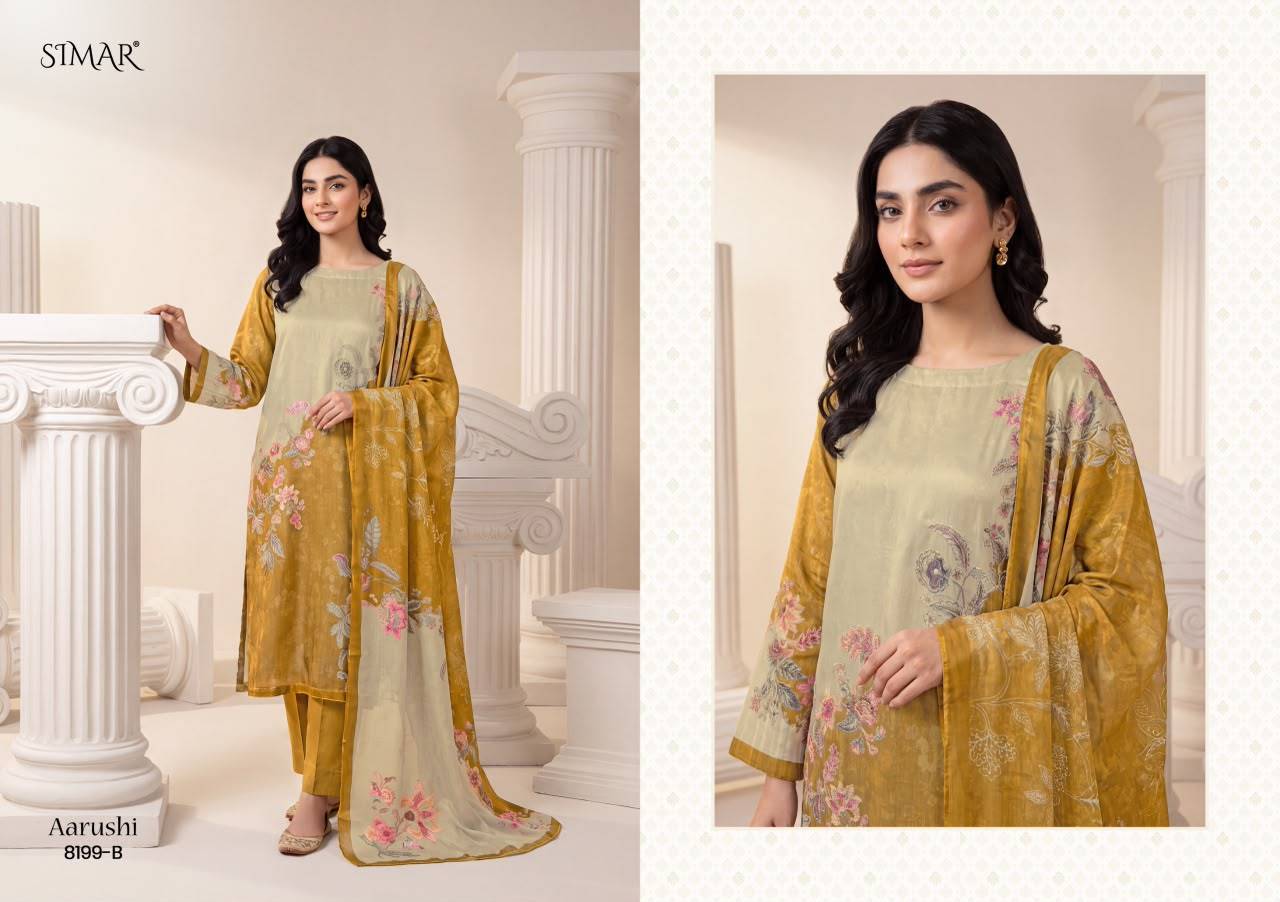 Aarushi By Glossy 8199A To D Series Stylish Beautiful Colourful Organza Dresses At Wholesale Price
